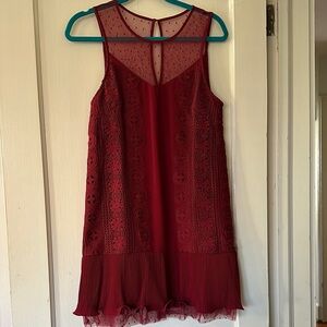 Entro Scarlet Dress Lace & Pleats